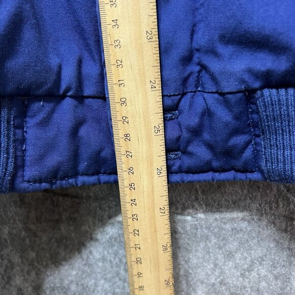 Vintage 90s Bomber Jacket Mens Large‎ Blue Wear Me Out Zip Up - Picture 2 of 9